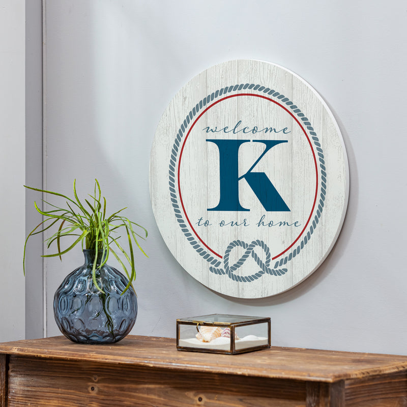 Coastal Door Decor Monogram White 18" K