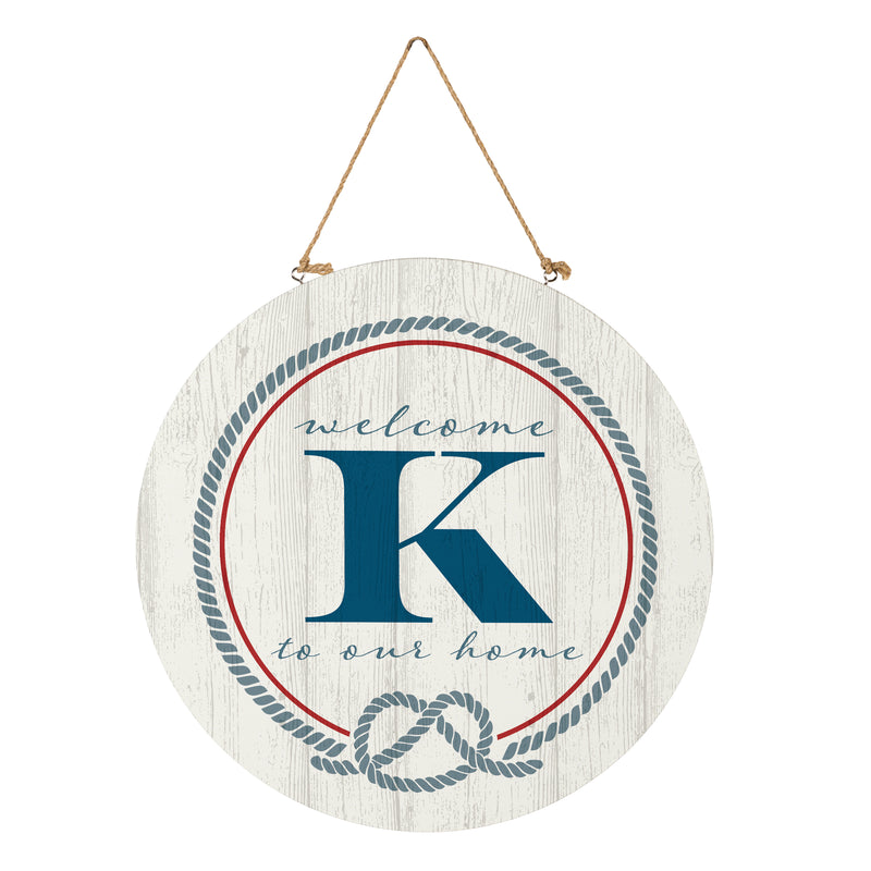 Coastal Door Decor Monogram White 18" K