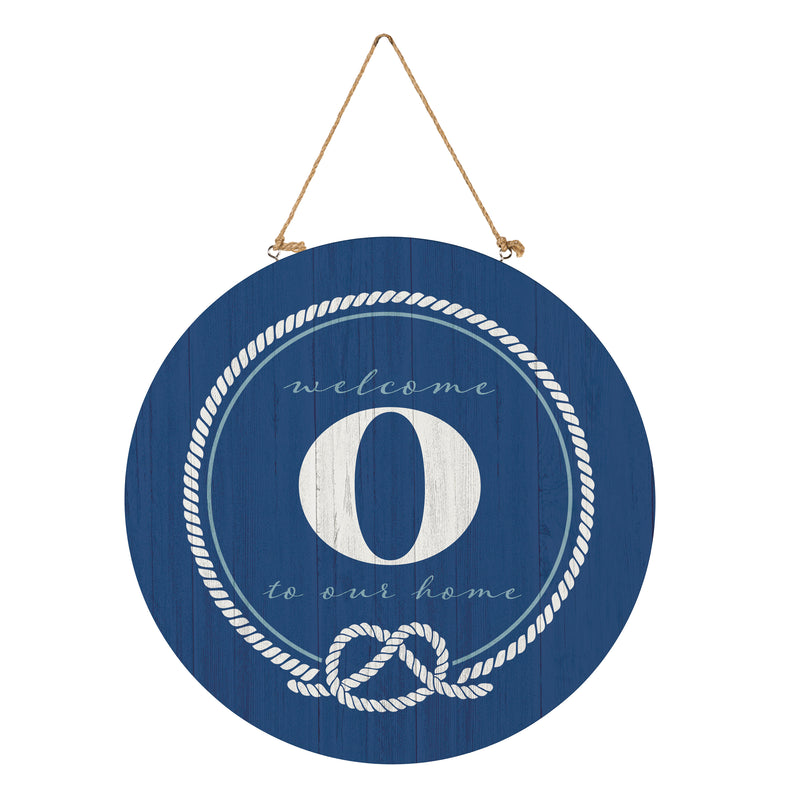 Coastal Door Decor Monogram Blue 18" O