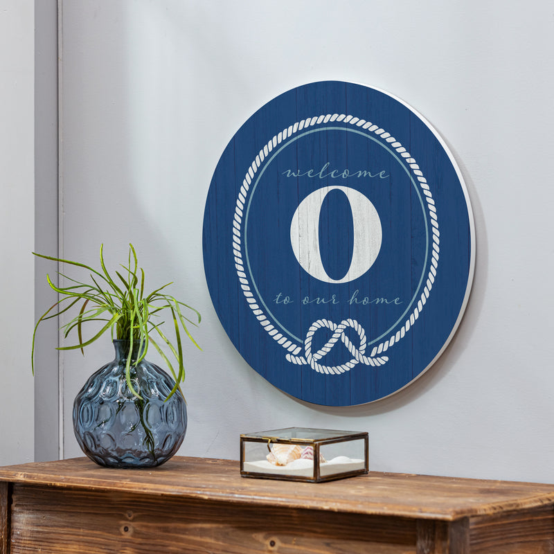 Coastal Door Decor Monogram Blue 18" O