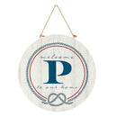 Coastal Door Decor Monogram White 18" P