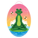 Meditating Summer Frog Door Decor