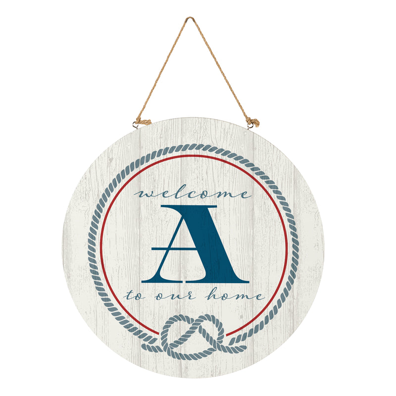 Coastal Door Decor Monogram White 18" A
