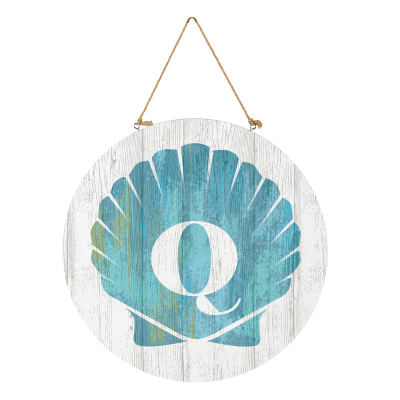 Coastal Door Decor Shell Monogram 18" Q
