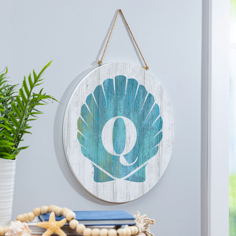 Coastal Door Decor Shell Monogram 18" Q