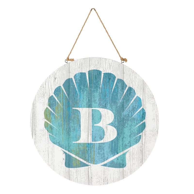 Coastal Door Decor Shell Monogram 18" B
