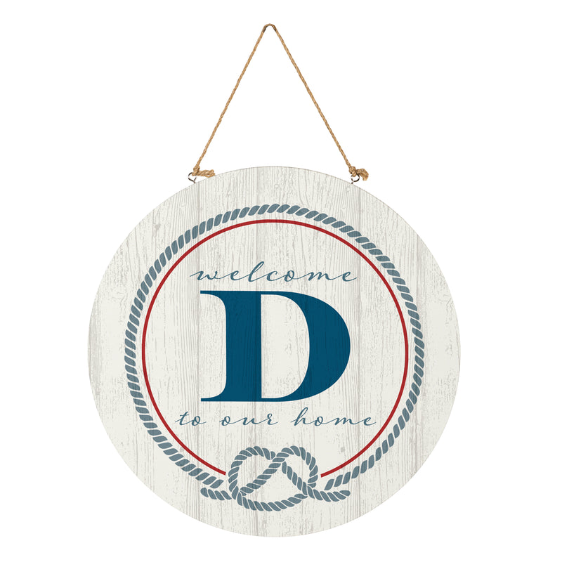 Coastal Door Decor Monogram White 18" D