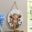 Petal & Plow Highland Cow, 18" Door Decor