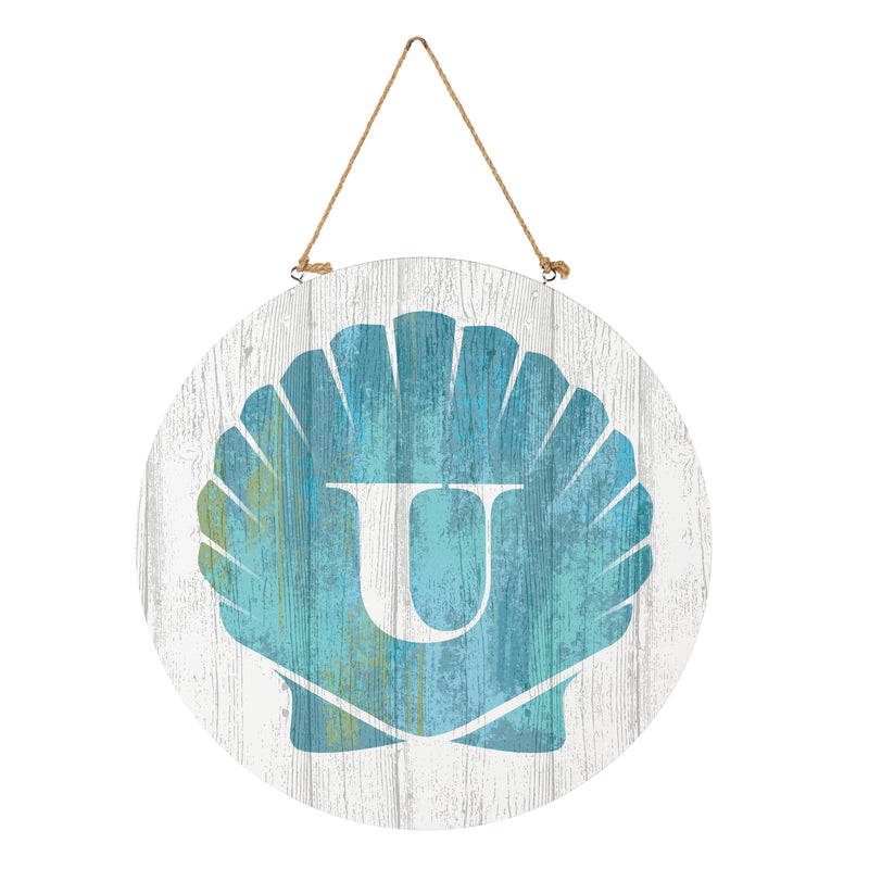 Coastal Door Decor Shell Monogram 18" U
