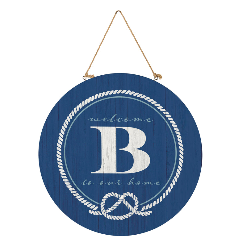 Coastal Door Decor Monogram Blue 18" B