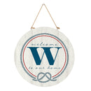 Coastal Door Decor Monogram White 18" W