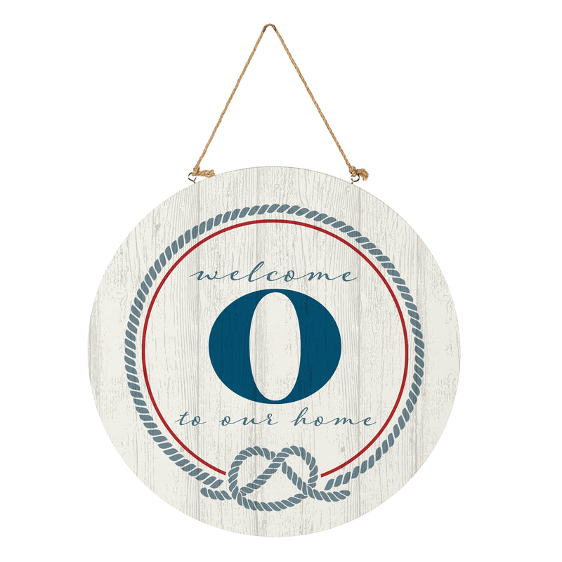 Coastal Door Decor Monogram White 18" O