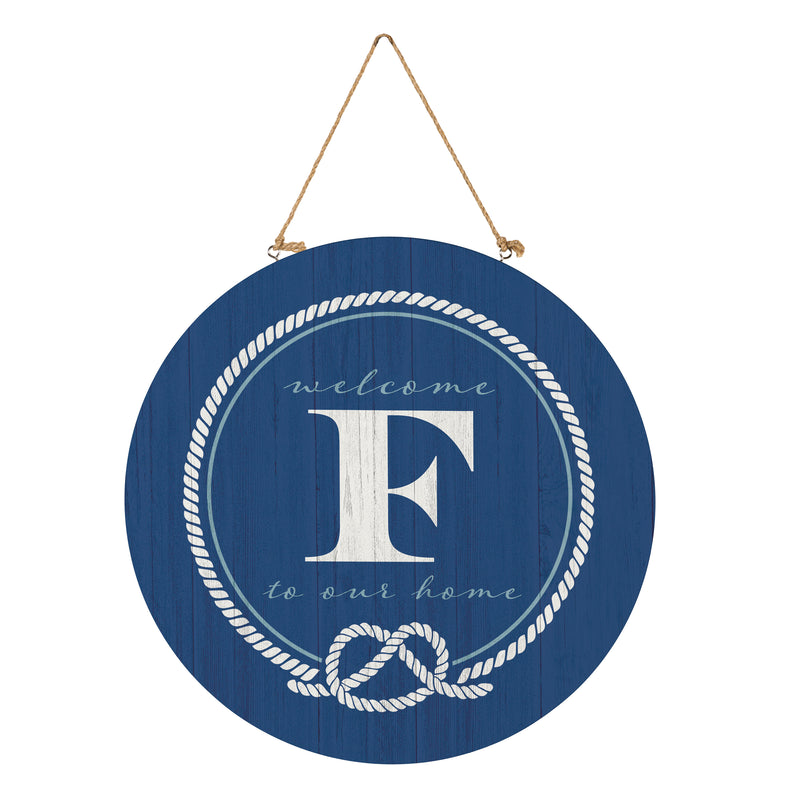 Coastal Door Decor Monogram Blue 18" F