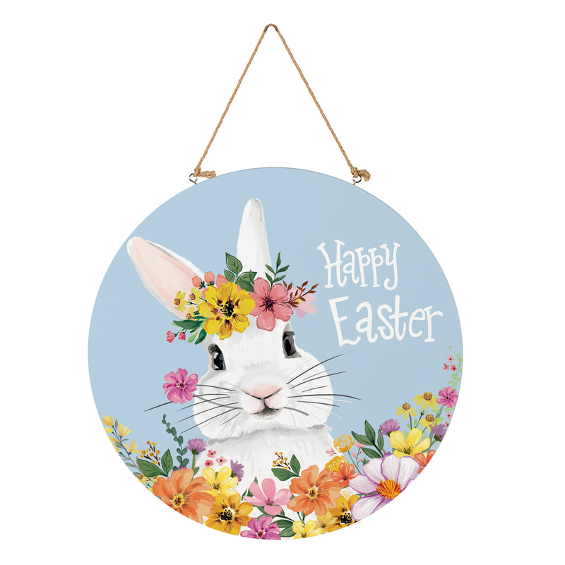 Bunny Blooms Floral Bunny , 18" Door Decor