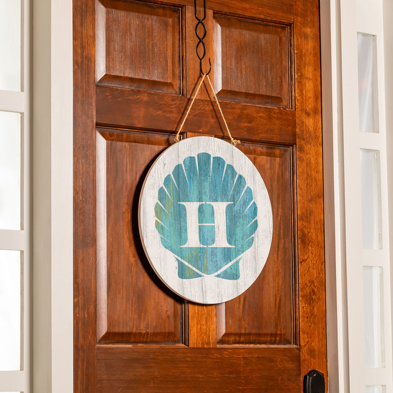 Coastal Door Decor Shell Monogram 18" H