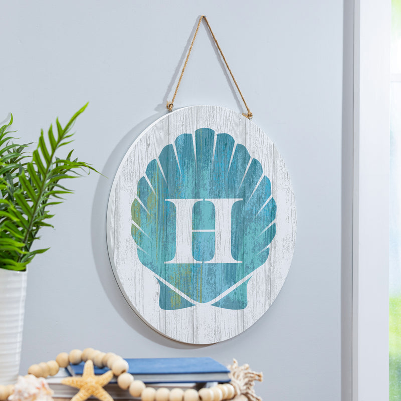 Coastal Door Decor Shell Monogram 18" H