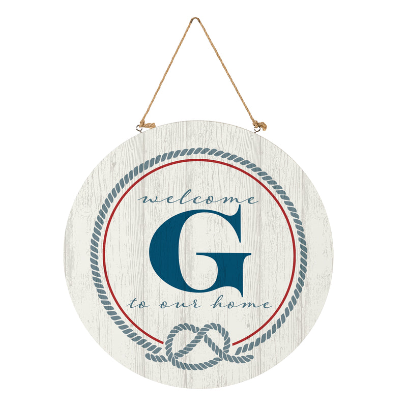 Coastal Door Decor Monogram White 18" G