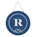 Coastal Door Decor Monogram Blue 18" R