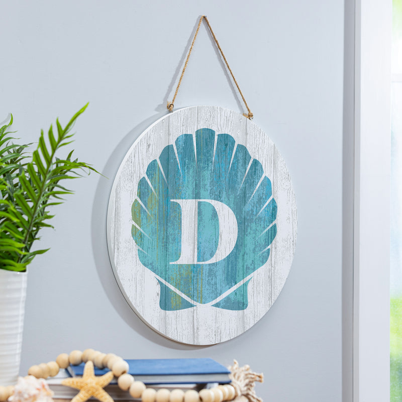 Coastal Door Decor Shell Monogram 18" D