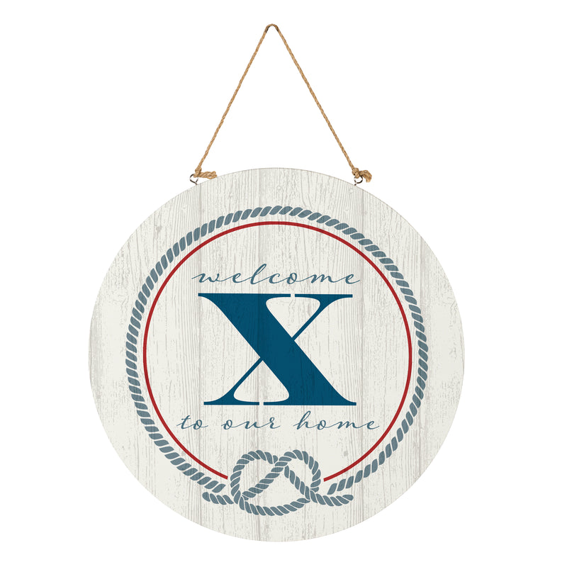 Coastal Door Decor Monogram White 18" X