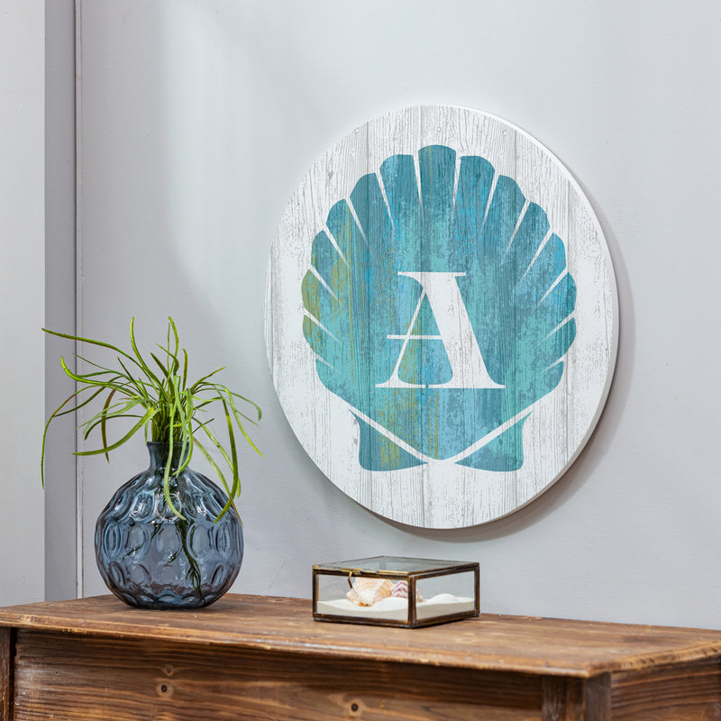 Coastal Door Decor Shell Monogram 18" A