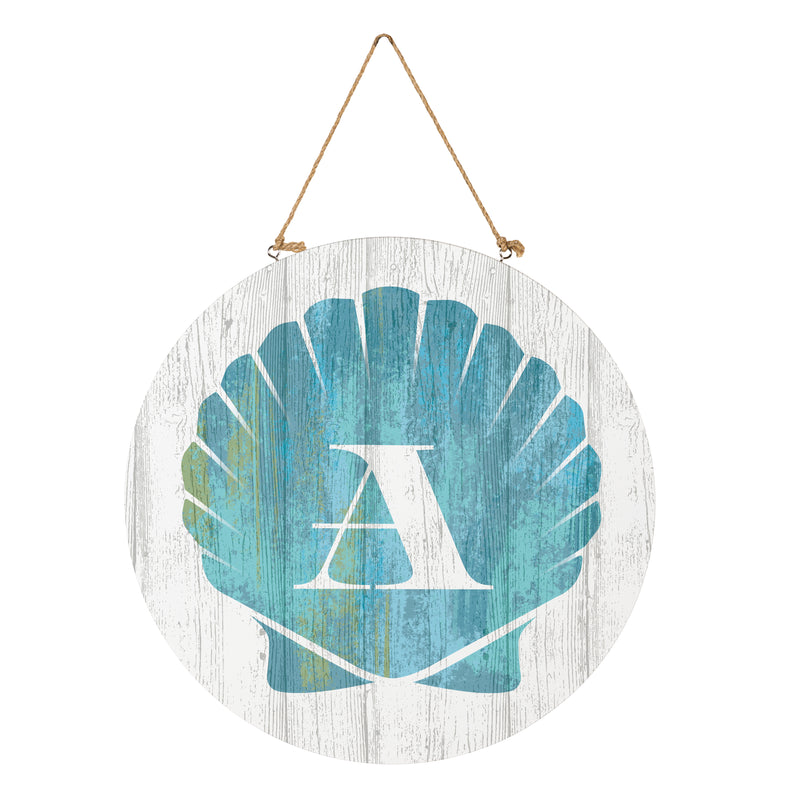 Coastal Door Decor Shell Monogram 18" A