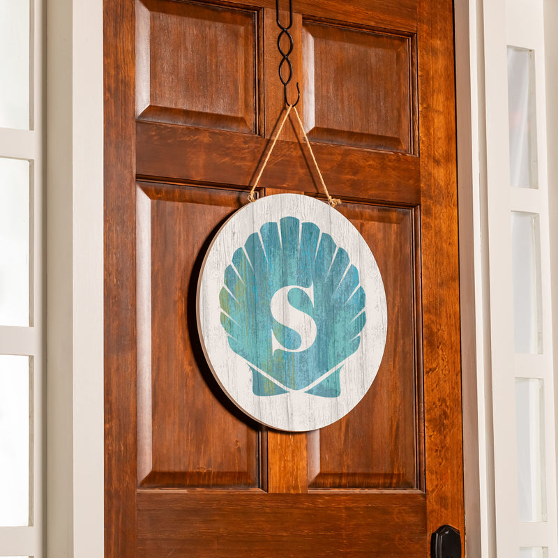 Coastal Door Decor Shell Monogram 18" S