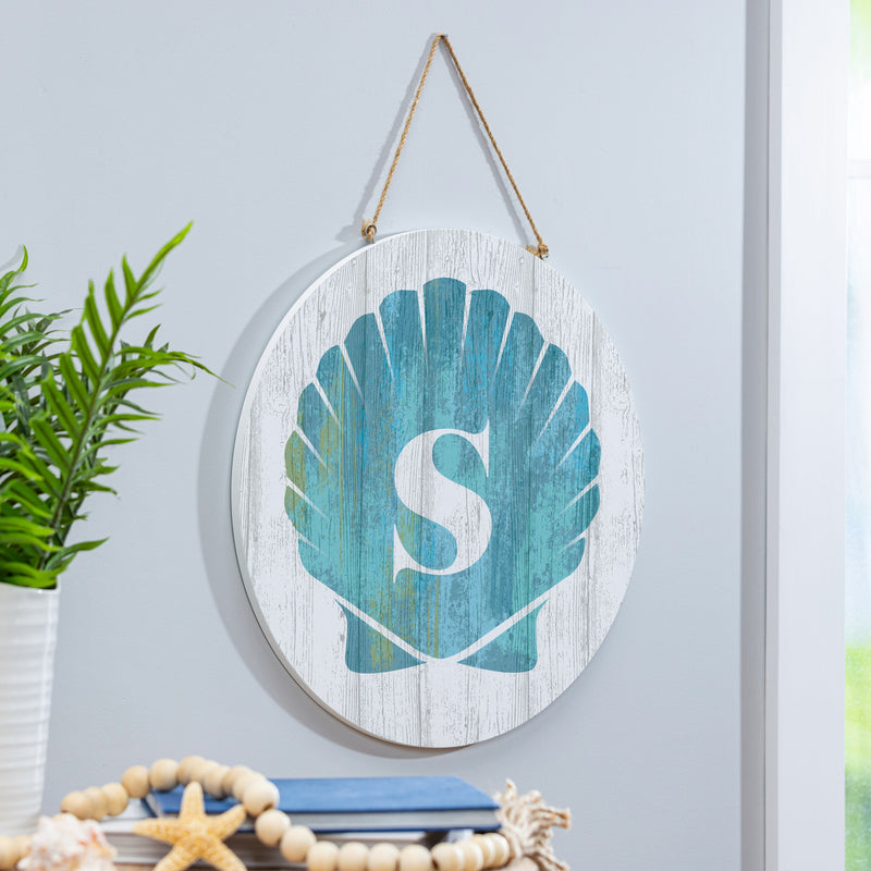 Coastal Door Decor Shell Monogram 18" S