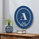 Coastal Door Decor Monogram Blue 18" A
