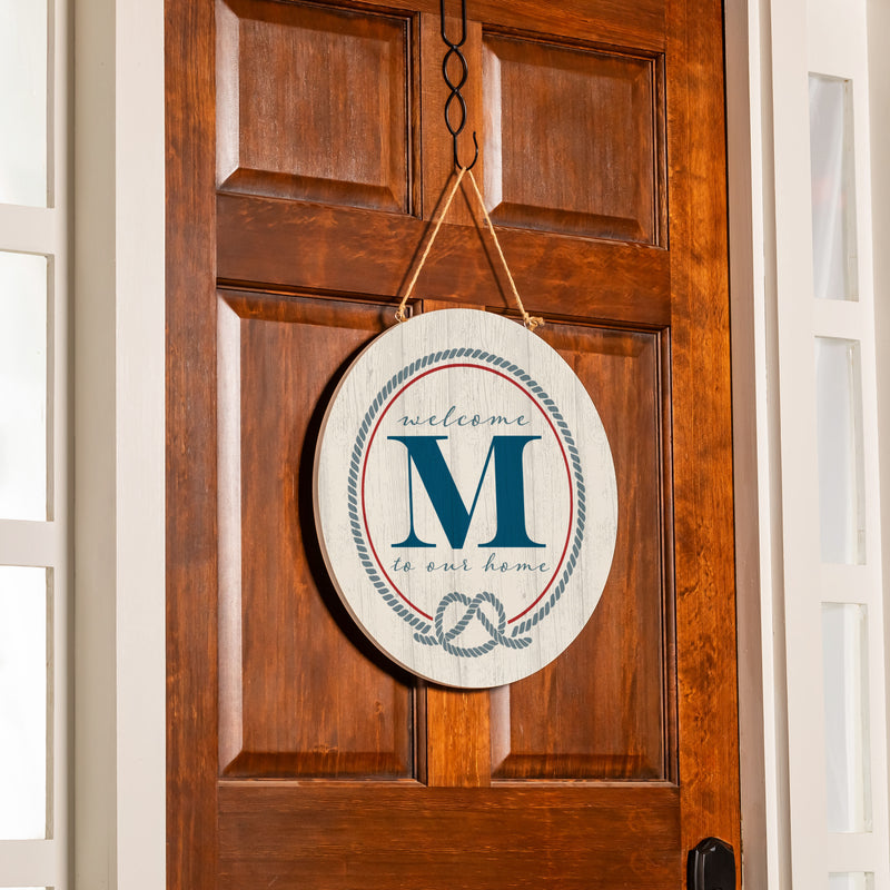 Coastal Door Decor Monogram White 18" M