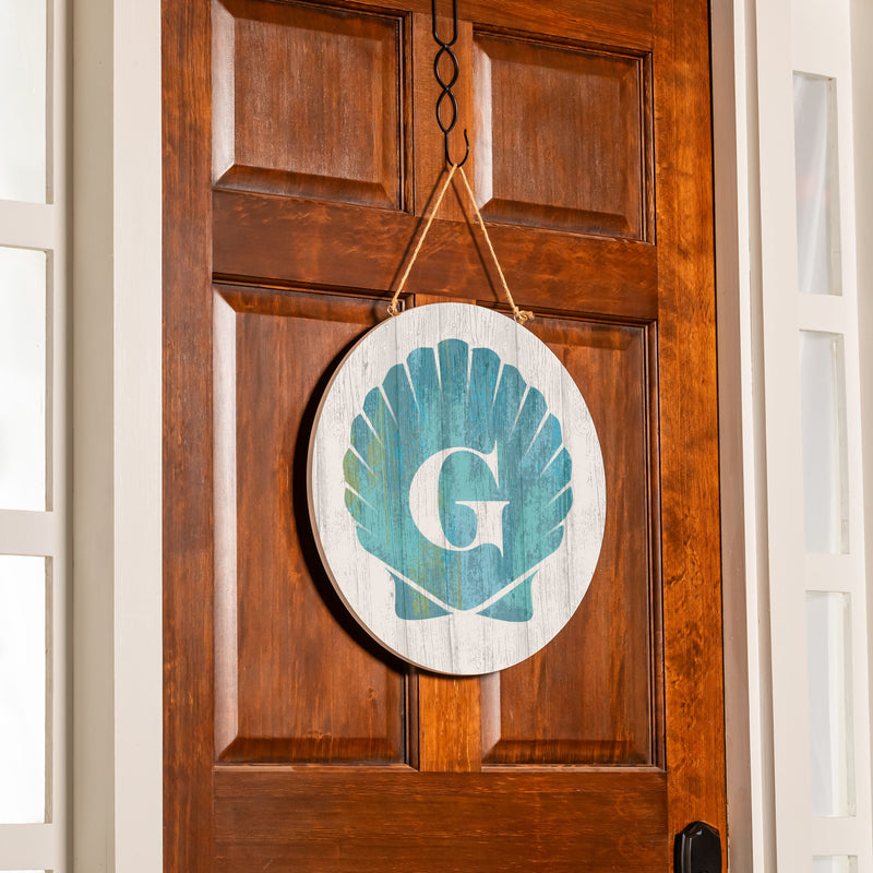 Coastal Door Decor Shell Monogram 18" G