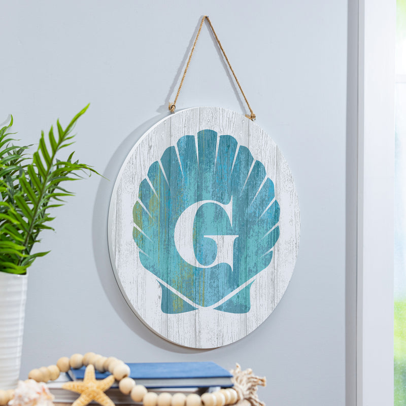 Coastal Door Decor Shell Monogram 18" G