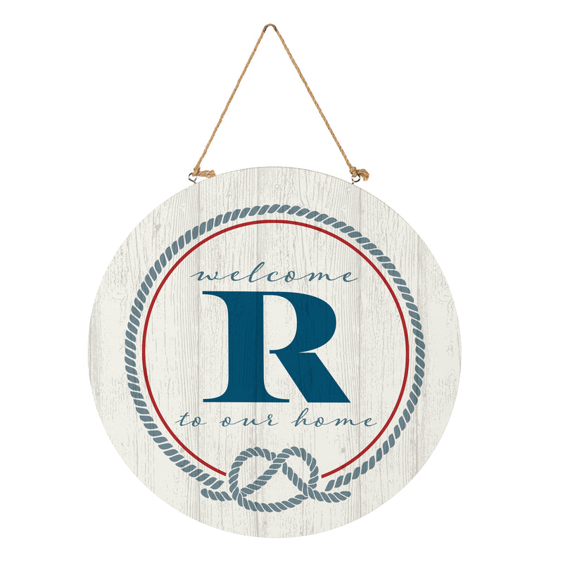 Coastal Door Decor Monogram White 18" R