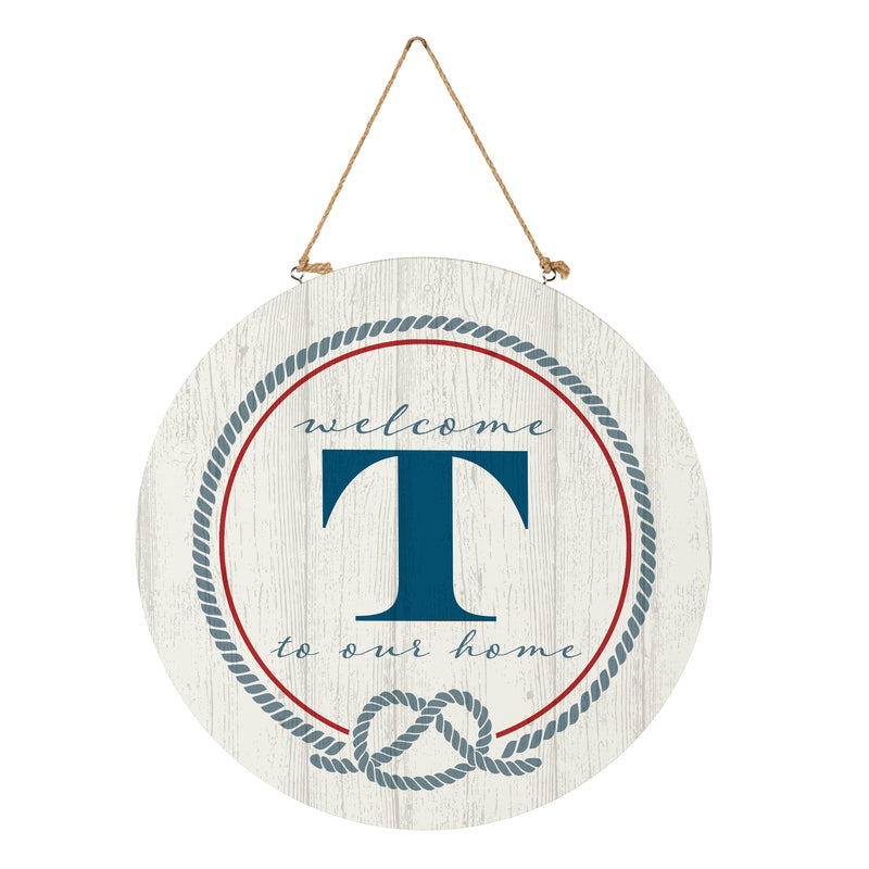 Coastal Door Decor Monogram White 18" T