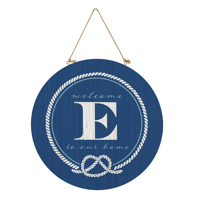 Coastal Door Decor Monogram Blue 18" E