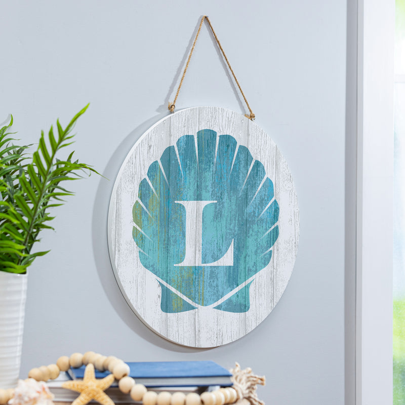 Coastal Door Decor Shell Monogram 18" L