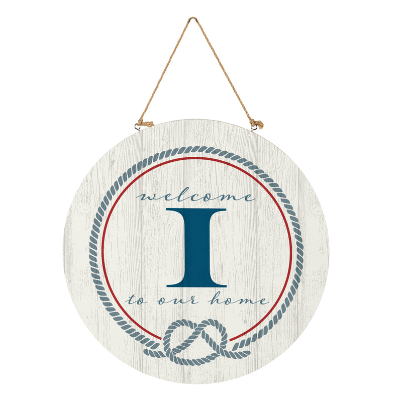 Coastal Door Decor Monogram White 18" I