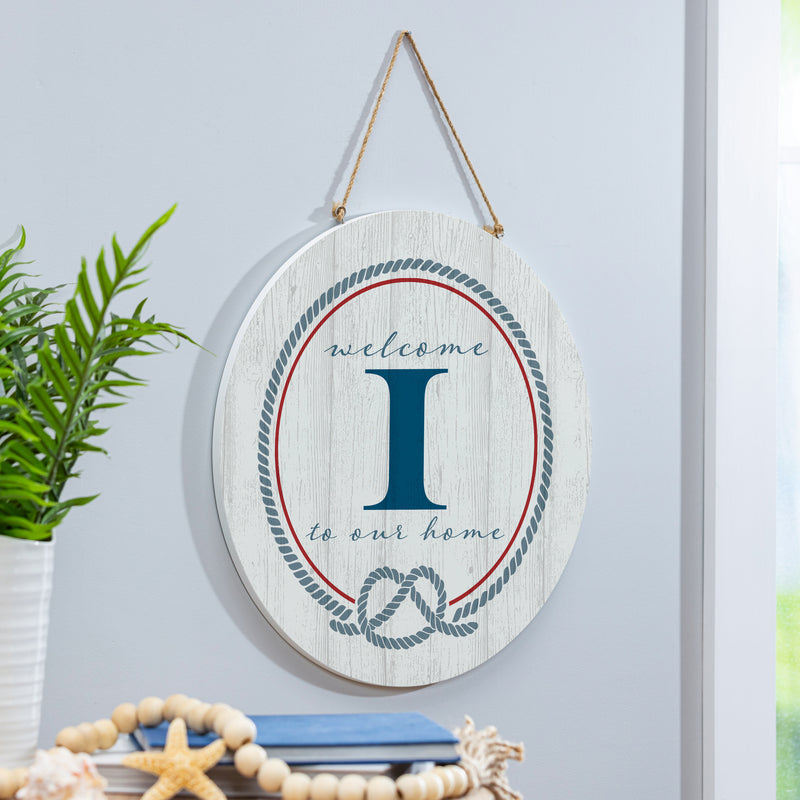 Coastal Door Decor Monogram White 18" I