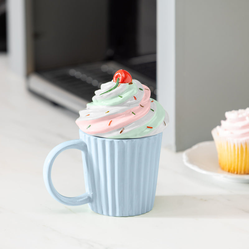 Celebrations Coffee Cup Ceramic Birthday Cupcake with Lid