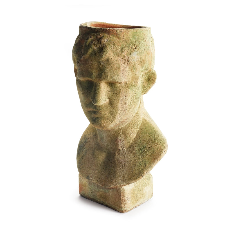 Napa Garden Collection-Weathered Garden Male Bust Planter