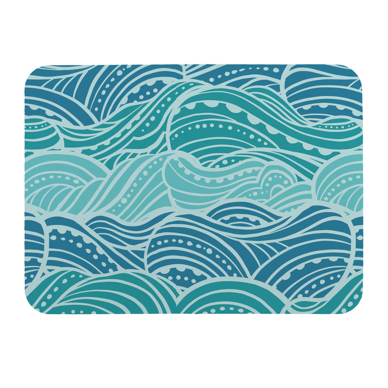 Blue Coastal Make Waves Drying Mat, 20"x15"