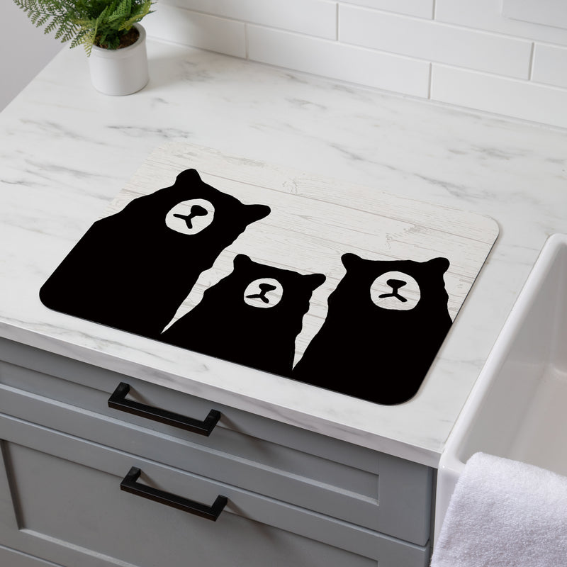 High Country Bear Trio Drying Mat, 20"x15"