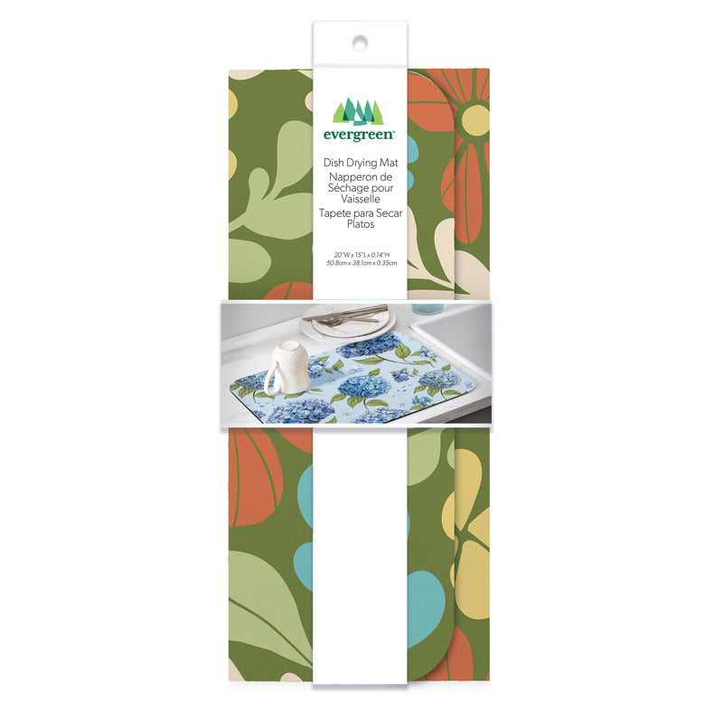 Floral Mod Drying Mat, Ditsy, 20"x15"