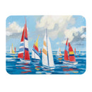 Blue Coastal Sailboats Drying Mat, 20"x15"
