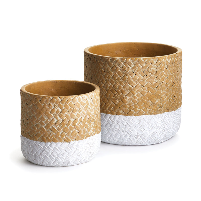 NAPA Home & Garden, BASKETWEAVE CYLINDER POTS, SET OF 2,DS201