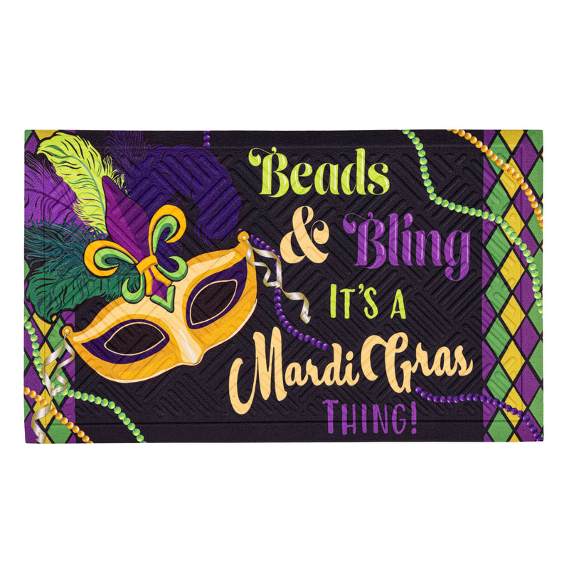 Mardi Gras Beads & Bling Embossed Mat