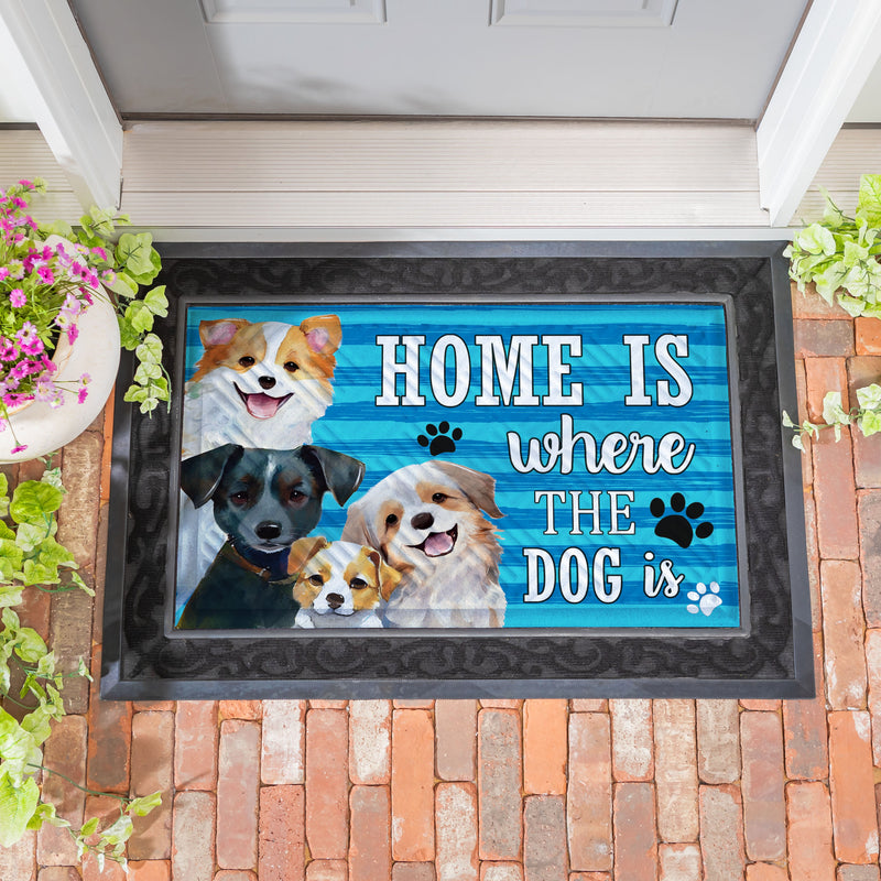Home Is Where The Dog Is Embossed Mat
