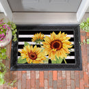 Striped Sunflowers Embossed Mat