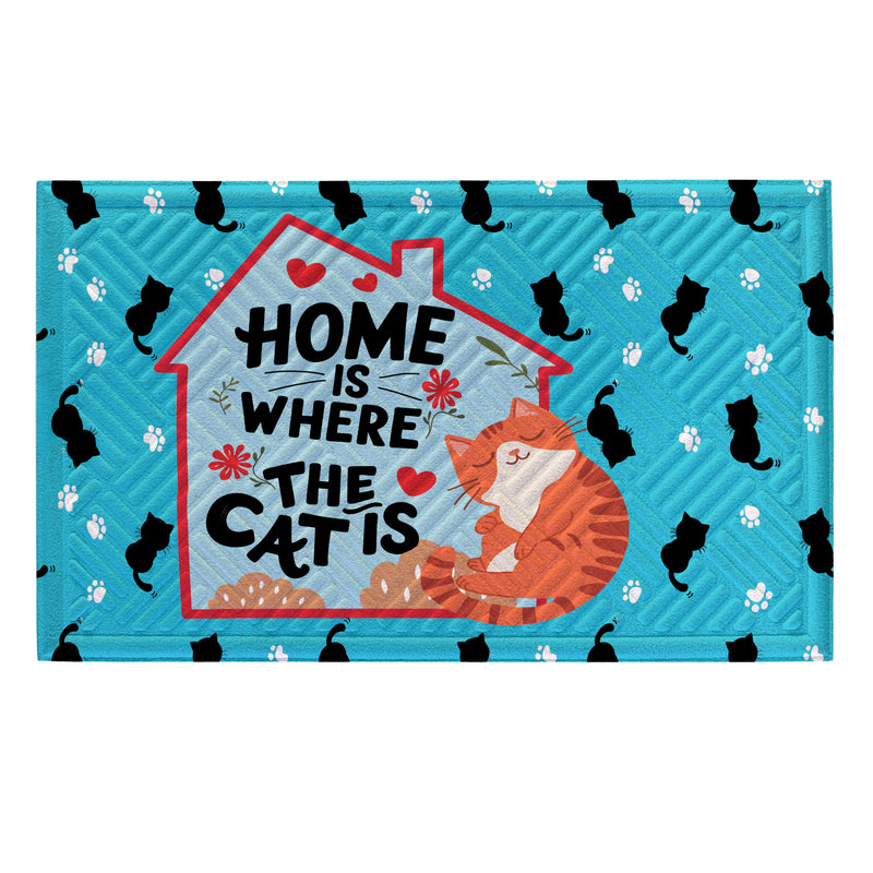 Home Is Where The Cat Is Embossed Mat