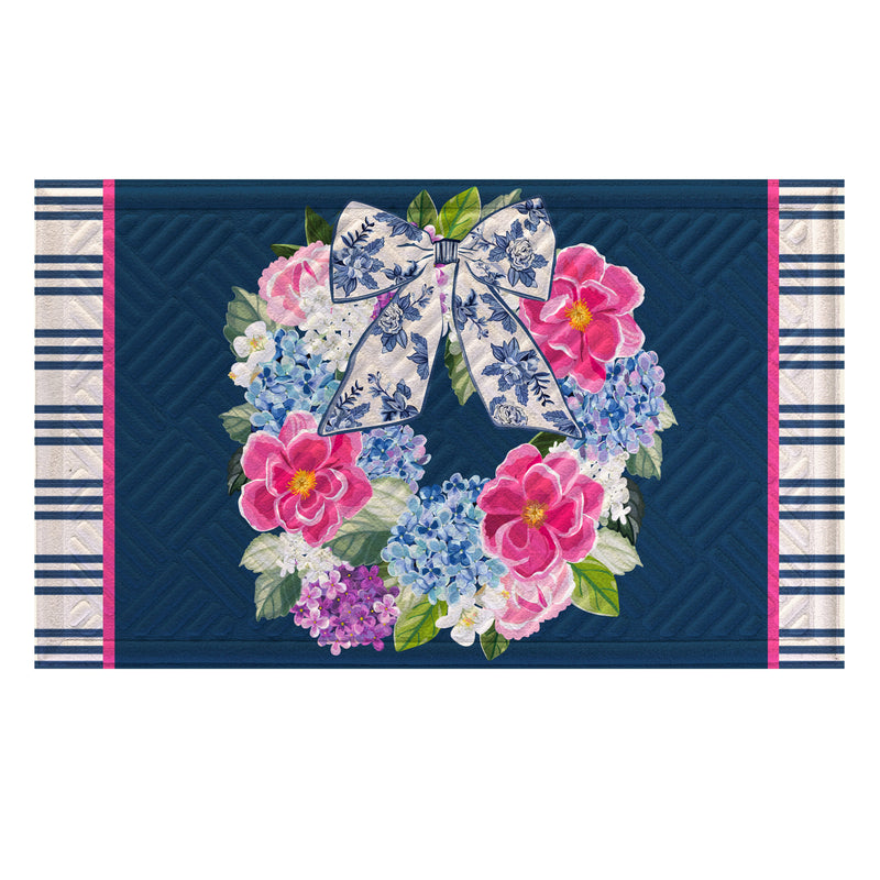 Chinoiserie Bow Floral Wreath Embossed Mat